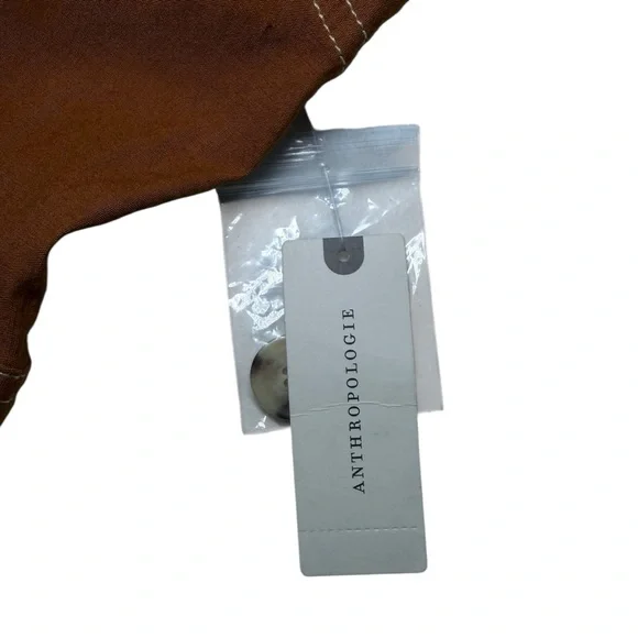 Maeve Anthropologie Colette magic fabric linen stretch jumpsuit bronze NWT 10 - Picture 13 of 16